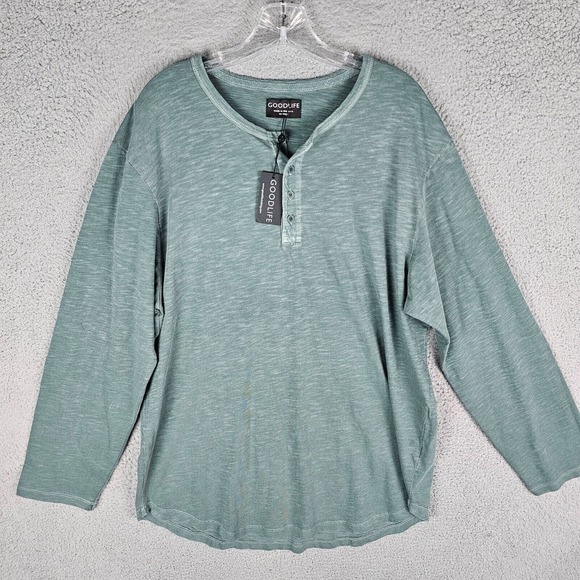 Goodlife | Shirts | Goodlife Mens Sun Faded Long Sleeve Slub Scallop ...
